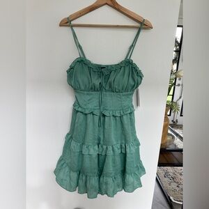 Wild Fable Green Ruffle Mini Dress